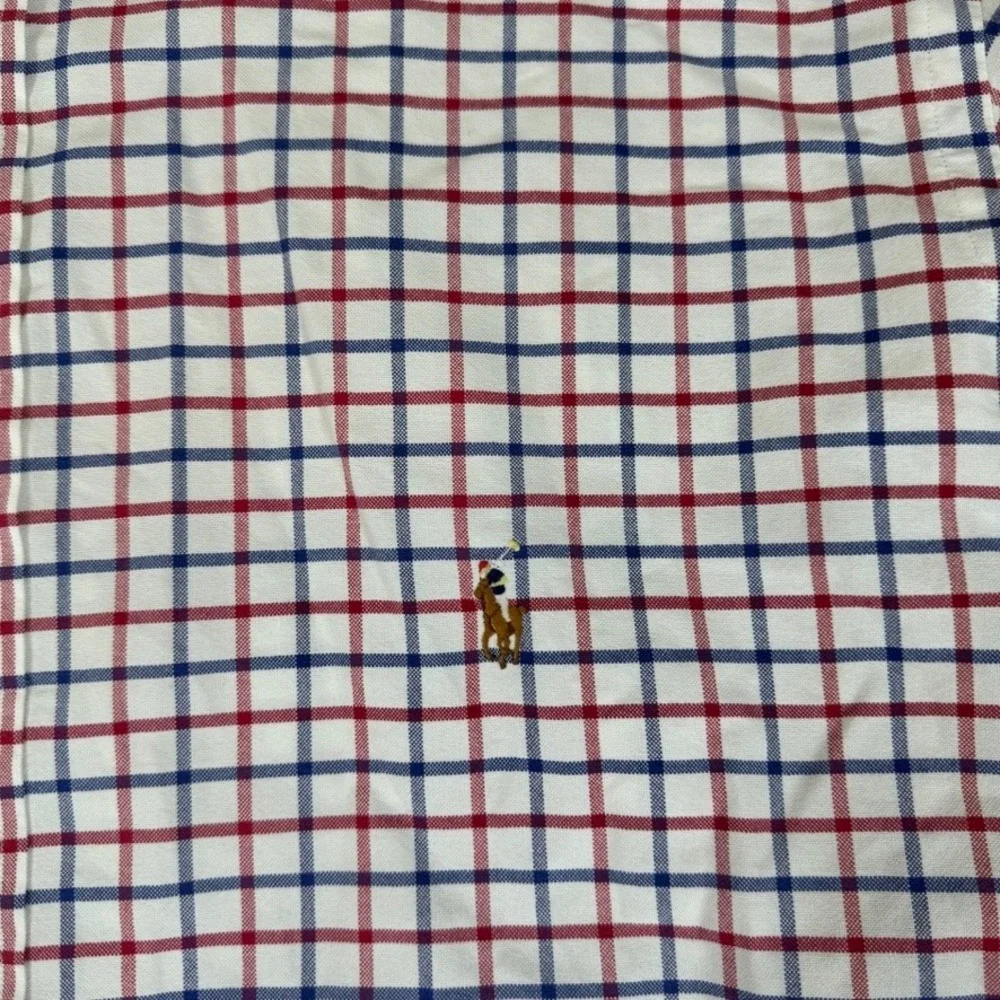 Polo Ralph Lauren Mens 2XLT Tall Red Navy Tattersall Check Cotton Button Down